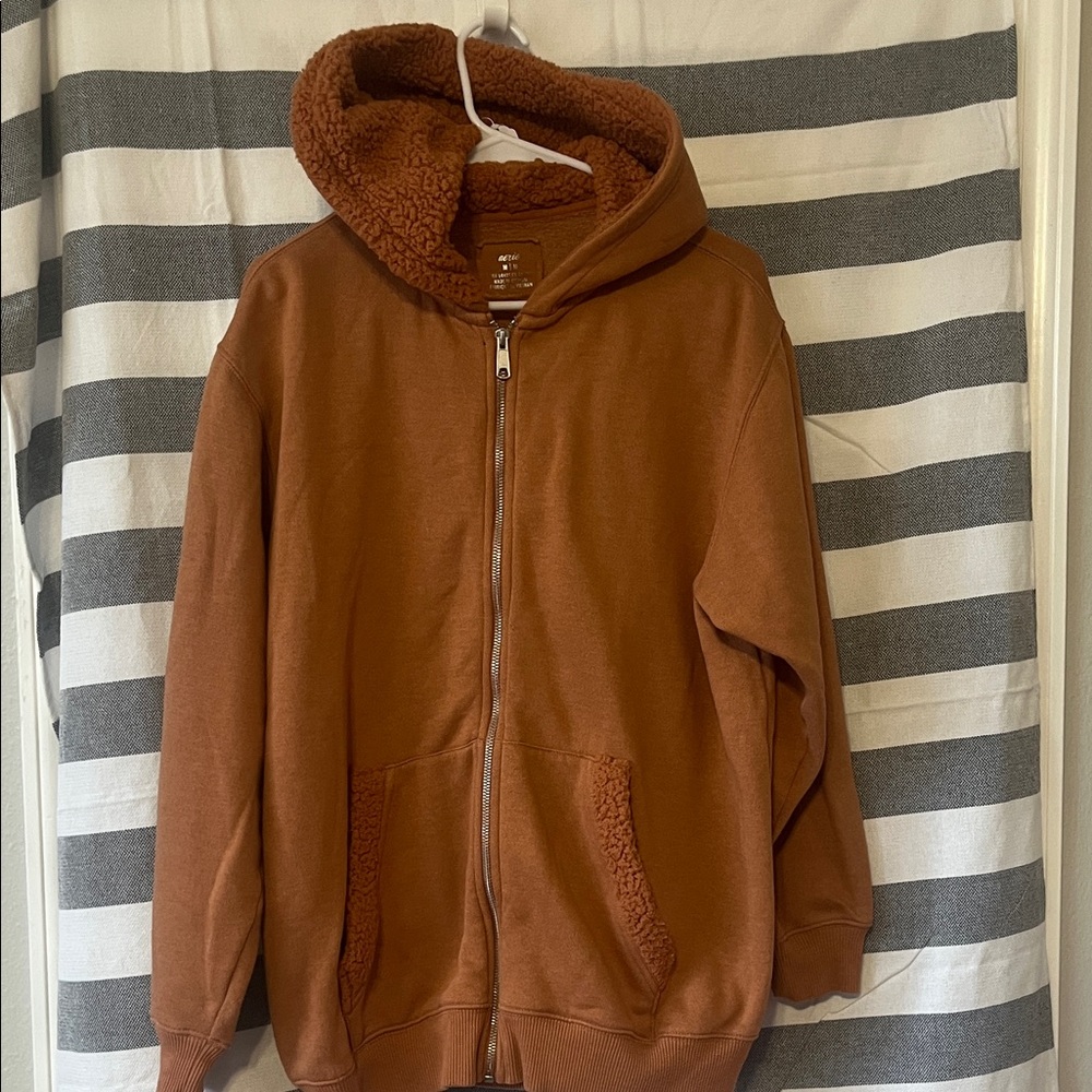Aerie Tan Sherpa-Lined Jacket